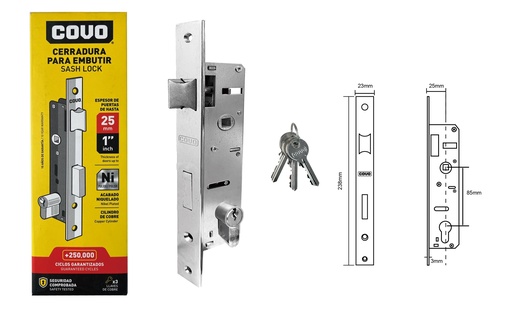 [7-899] [7-899] CERRADURA EMBUTIR 25MM COVO 7-899