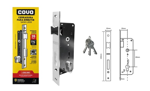 [7-900] [7-900] CERRADURA EMBUTIR 35MM COVO 7-900