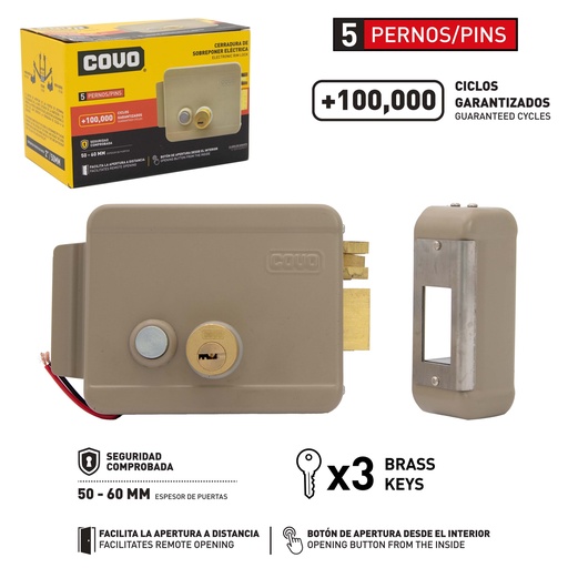 [7-902] CERRADURA ELECTRICA 12V COVO 7-902