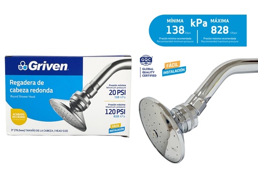 [7-903] REGADERA REDONDA 3" GRIVEN 7-903
