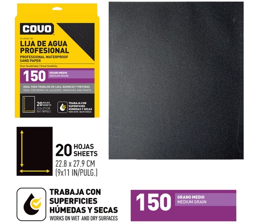 [7-905] LIJA GRANO 150 x UNID COVO 7-905