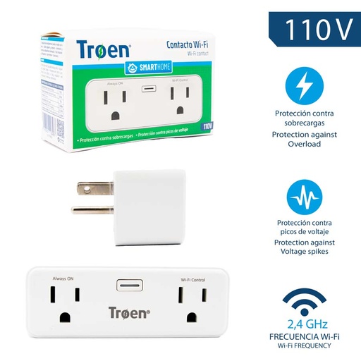 [7-957] TOMA DOBLE INTELIGENTE WIFI TROEN 7-957
