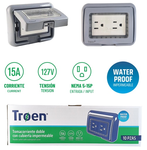 [7-962] TOMA DOBLE P/EXTERIOR TROEN 7-962