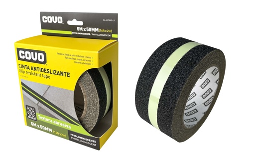 [7-965] CINTA ANTIDESLIZANTE FLUORESCENTE 50MMx5MTS COVO 7-965