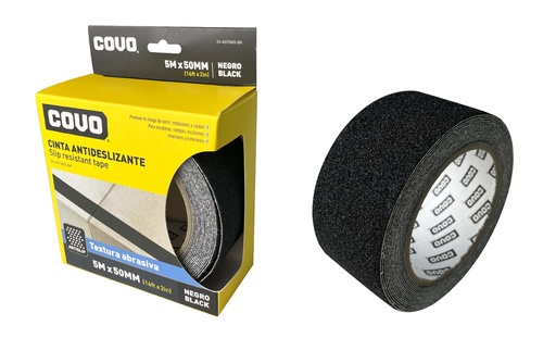 [7-966] CINTA ANTIDESLIZANTE NEGRA 50MMx5MTS COVO 7-966