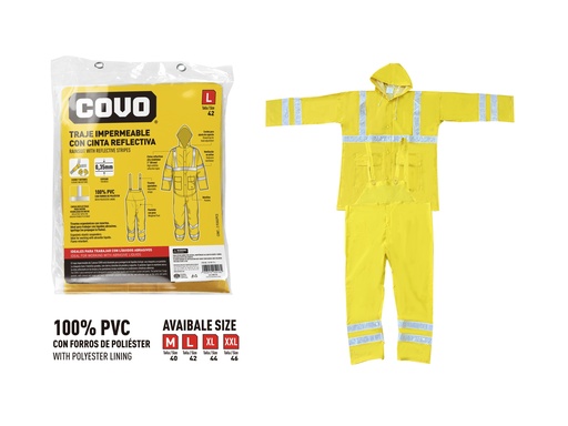 [7-982] IMPERMEABLE PANT/CHAQUETA T L REFLECTIVO COVO 7-982