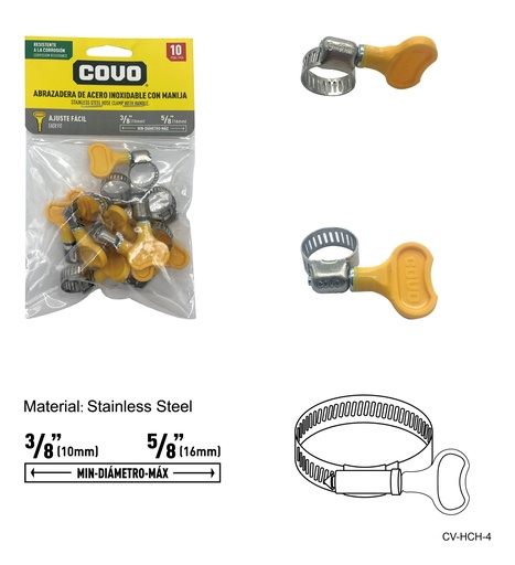 [7-985] ABRAZADERAS C/MANGO 3/8" - 5/8" x 10 UNID COVO 7-985