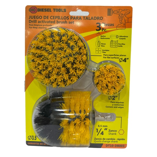 [8-087] JUEGO CEPILLO P/TALADRO 3 UNID DIESEL TOOLS 8-087