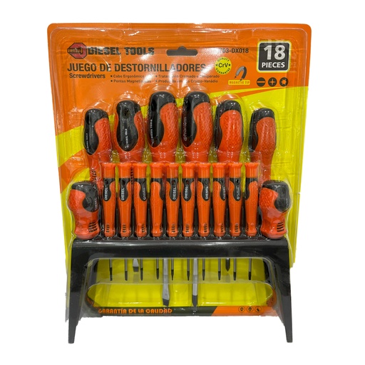 [8-105] JUEGO DESTORNILLADOR 18 PCS DIESEL TOOLS 8-105