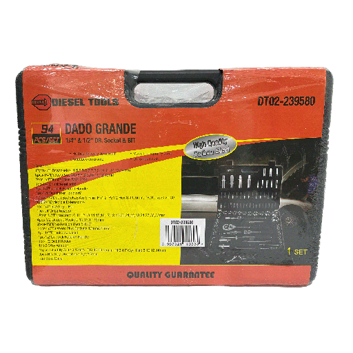 [8-123] [8-123] JUEGO DADOS C/RACHET 1/2" / 1/4" 94 PCS DIESEL TOOLS 8-123