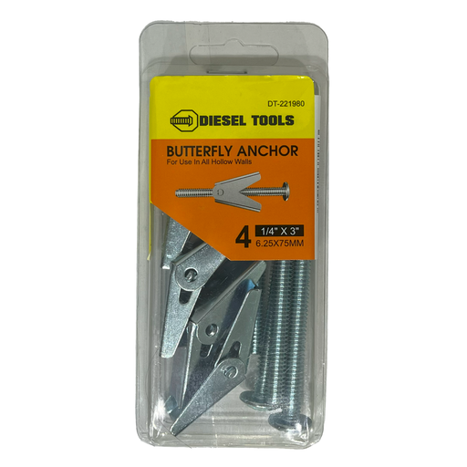 [8-126] RAMPLUG MARIPOSA 1/4 X 4UND (C/TORNILOS) DIESEL TOOLS 8-126