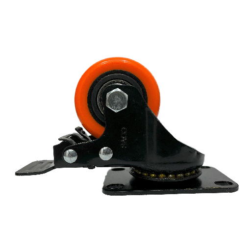 [8-142] RUEDA GIRATORIA NARANJA C/FRENO 2" x UNID SACO 8-142