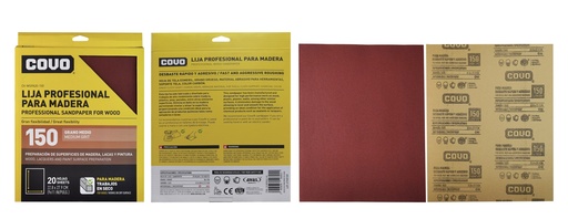 [8-154] LIJA ROJA GRANO 150 x UNID COVO 8-154