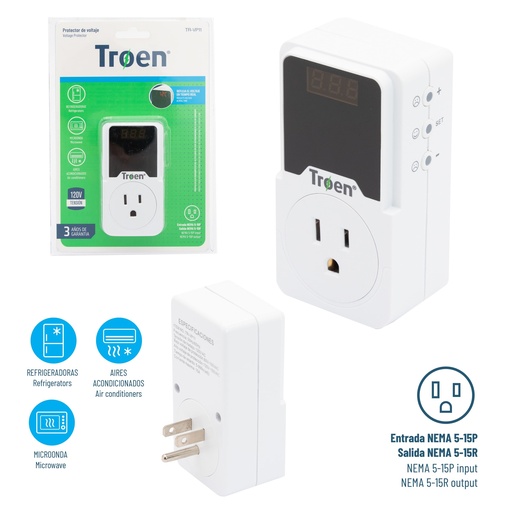 [5-138] PROTECTOR DE VOLTAJE DIGITAL 110V TROEN 5-138