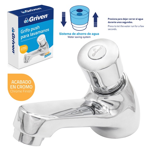 [5-181] LLAVE LAVAMANO INDIV METAL AUTOMATICA GRIVEN 5-181