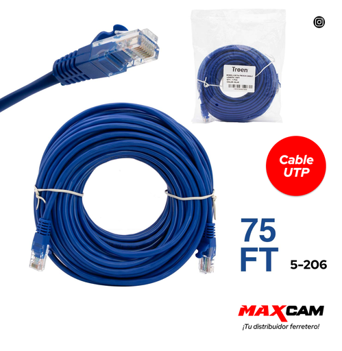 [5-206] CABLE UTP 75FT TROEN 5-206