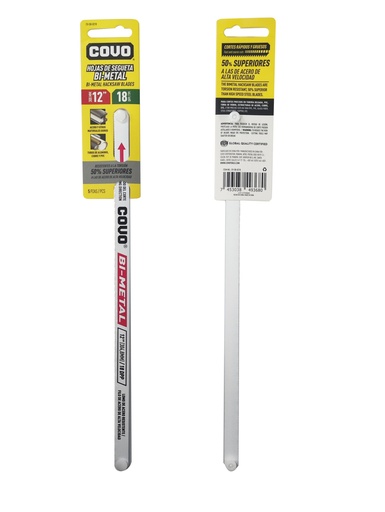 [5-212] HOJA SEGUETA 12" 18TPI BLANCA x 5 UNID COVO 5-212