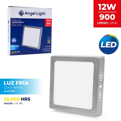 [5-240] PANEL LED SUPER NIQUE CUADRA 12W 85-265V 5-240