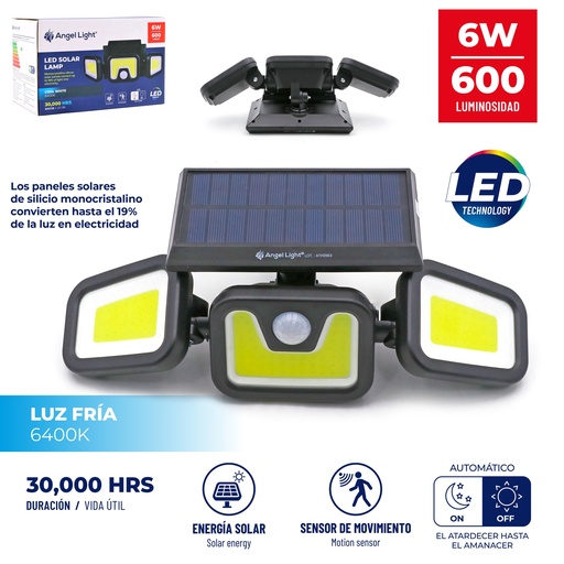 [5-255] LAMPARA CON PANEL SOLAR 6W ANGEL LIGHT 5-255