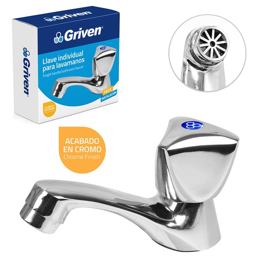[5-291] LLAVE LAVAMANO INDIVIDUAL METALICA GRIVEN 5-291
