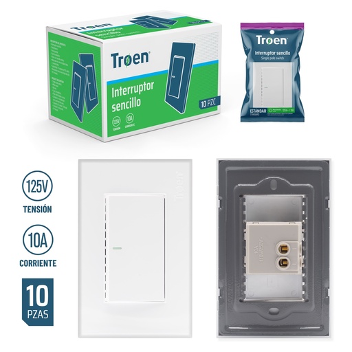 [5-297] INTERRUPTOR SENCILLO BLANCO TROEN 5-297