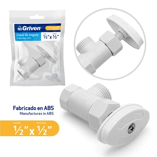 [5-318] LLAVE ARRESTO PLASTICO 1/2" x 1/2" GRIVEN 5-318