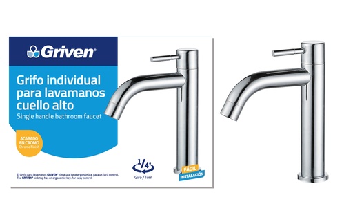 [5-327] LLAVE LAVAMANO INDIVIDUAL METALICA GRIVEN 5-327