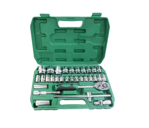 [5-344] JUEGO DADOS C/RACHET 1/2" 32 PCS 5-344