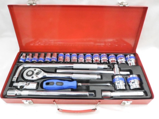 [5-347] JUEGO DADOS C/RACHET 1/2" 25 PCS 5-347