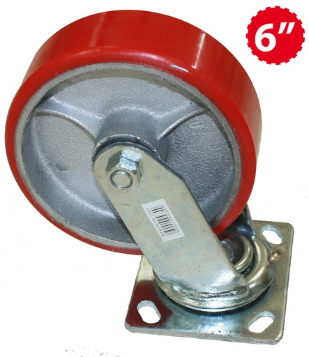 [5-391] RUEDA GIRATORIA ROJA 6" INDUSTRIAL" 5-391