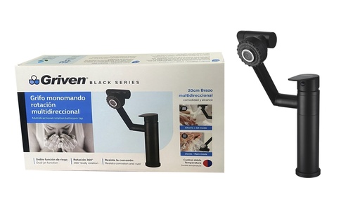 [5-440] LLAVE MONOMANDO ROTACION 360° BLACK SERIES GRIVEN 5-440