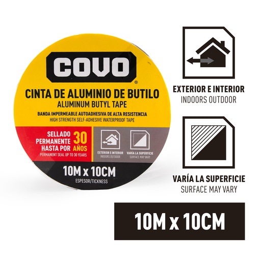 [5-454] MANTO ADHESIVO BUTILO 10mt x 10cm  COVO 5-454