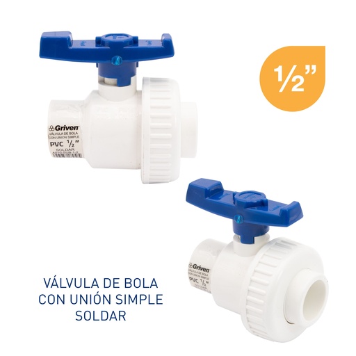 [5-468] LLAVE DE BOLA C/UNION 1/2" SOLDAR GRIVEN 5-468