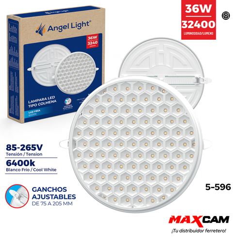 [5-596] PANEL LED COLMENA 36W 85/265V ANGEL LIGHT 5-596