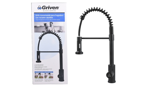 [5-597] LLAVE FREGADERO MONOMANDO EXTENSIBLE BLACK GRIVEN 5-597