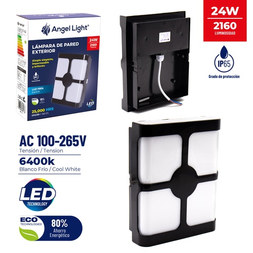 [5-682] LAMPARA DE PARED EXTERIOR 24W ANGEL LIGHT 5-682