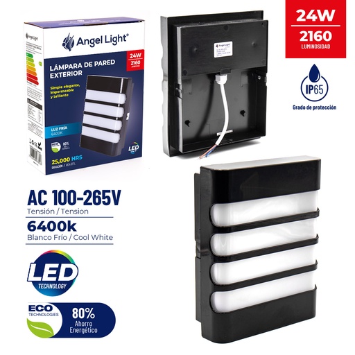 [5-685] LAMPARA DE PARED EXTERIOR 24W ANGEL LIGHT 5-685