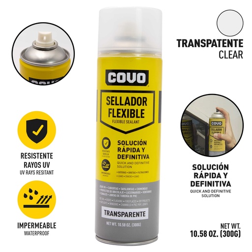 [5-695] SELLADOR FLEXIBLE IMPERMEABILIZANTE TRANSPARENTE COVO 5-695