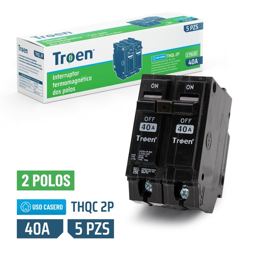 [5-698] BREAKER PARA EMPOTRAR 2x40A TROEN 5-698
