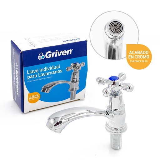 [5-727] LLAVE LAVAMANO INDIVIDUAL METALICA GRIVEN 5-727