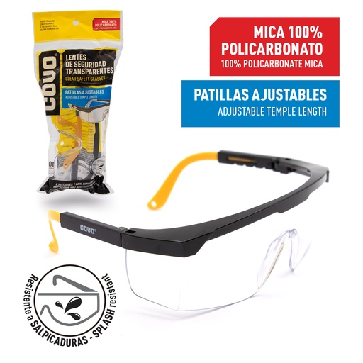 [5-728] LENTES DE SEGURIDAD TRANSPARENTE COVO 5-728