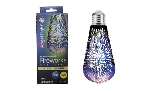 [5-747] BOMBILLO LED COLORIDO 3W 110V ANGEL LIGHT 5-747