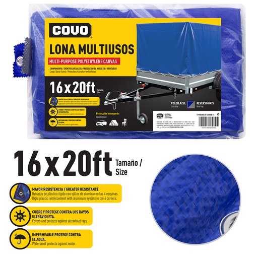 [5-751] LONA PLASTICA AZUL 16X20FT COVO 5-751
