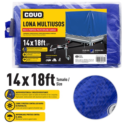 [5-754] LONA PLASTICA AZUL 14X18FT COVO 5-754