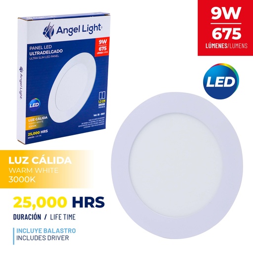 [5-774] PANEL LED EMP RED LUZ CALIDA 9W ANGEL L 5-774