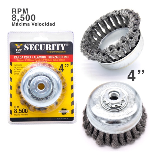 [5-792] CEPILLO CIRC TRENZADO 4" x 5/8 SECURITY 5-792