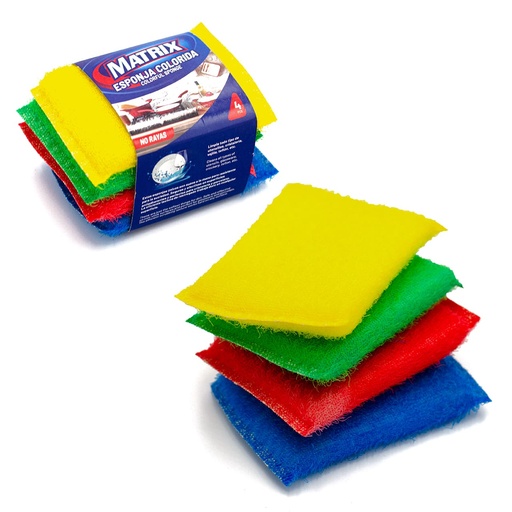 [5-839] ESPONJA DE FREGAR x 4 UND MATRIX 5-839 (DESC)
