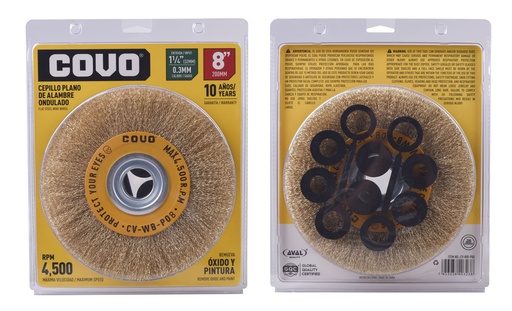 [5-874] CEPILLO PLANO ALAMBRE P/MAQ 8" x 5/8 COVO 5-874