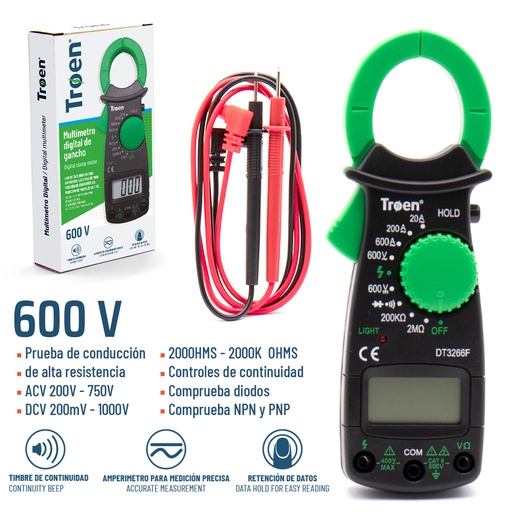 [5-882] MULTIMETRO DIGITAL T/PINZA TROEN 5-882