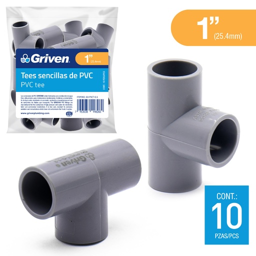 [5-913] TEE AGUA FRIA 1" GRIS GRIVEN 5-913